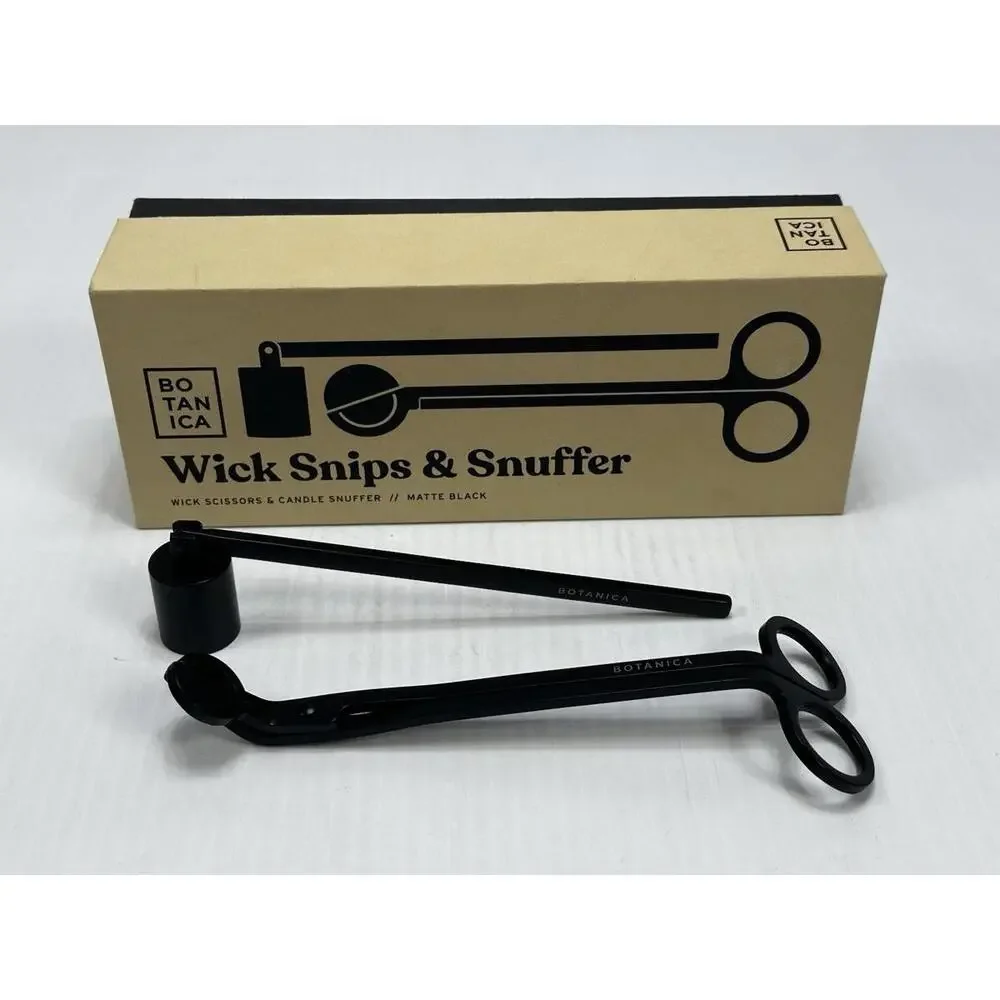 Botanica Wick Trimmer & Snuffer Set Matte Black‎ Wick Scissors & Candle Sniffer